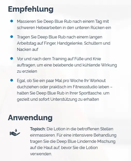 deep blue rub empfehlung