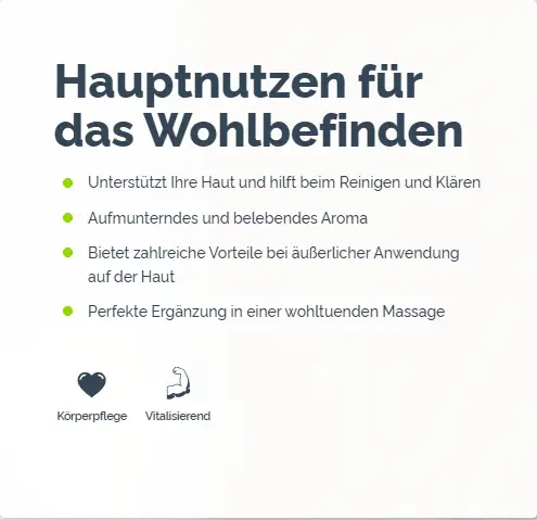 Hauptnutzen für das Wohlbefinden